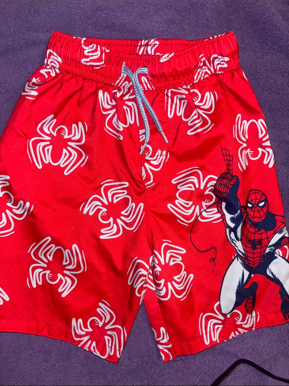 Marvel Red Spider-Man Shorts with Web Motif